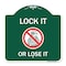 Signmission Lock It or Lose It With Graphic, Green & White Aluminum Architectural Sign, 18" H, GW-1818-23881 A-DES-GW-1818-23881 - alternate 1